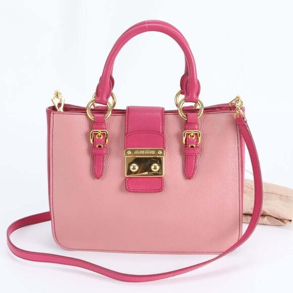 OTHERS Handbags - Miu Miu Miu Leather Handbag Shoulder Crossbody Pink Women's